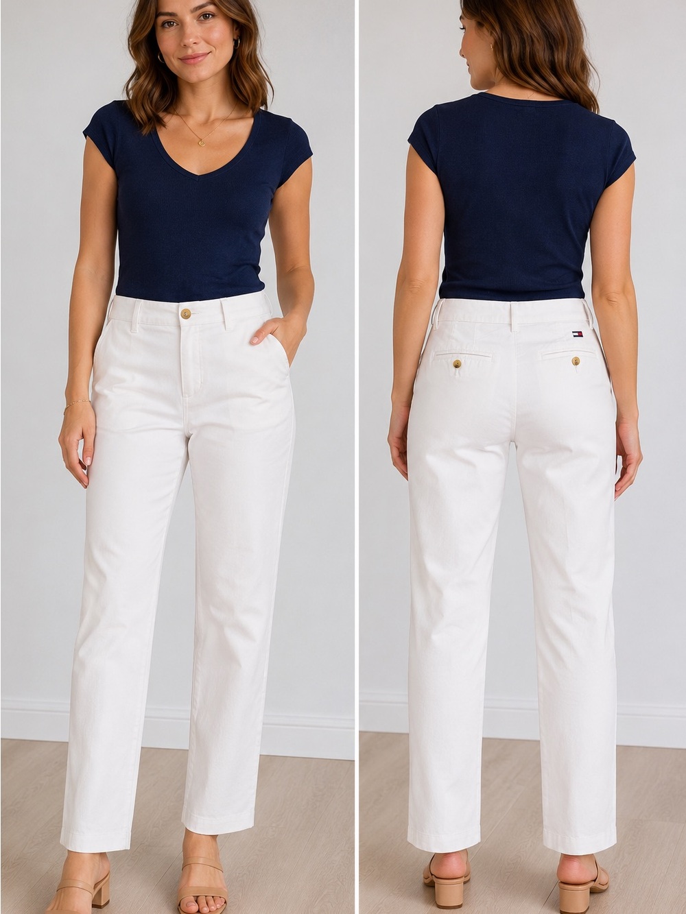 Tommy Hilfiger White Straight Leg Jeans